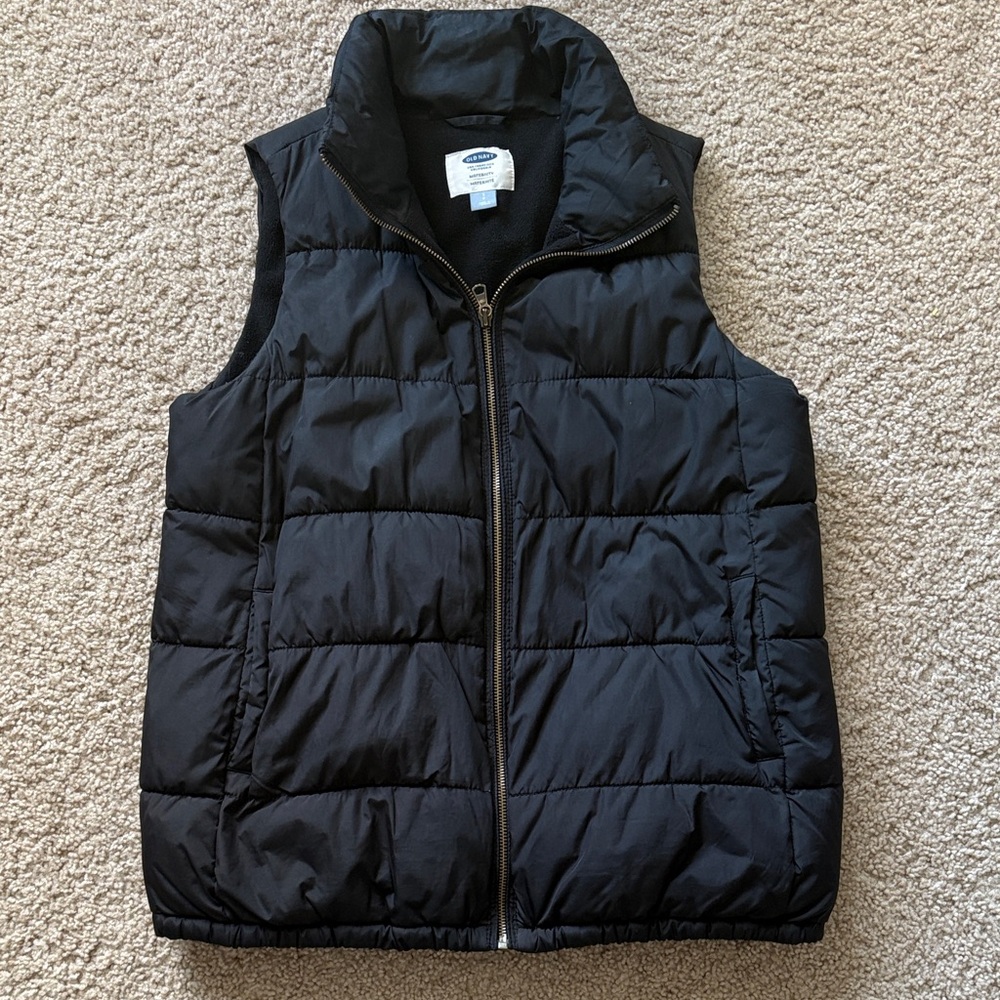 Old Navy Quilted Maternity Black Vest